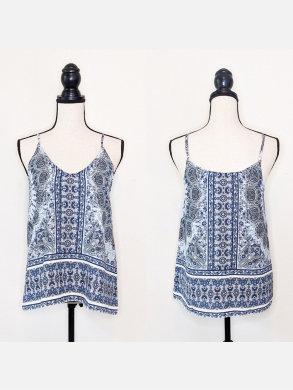 💥3 for $30💥 NWT E&M Blue Patterned Cami Top, Size Medium